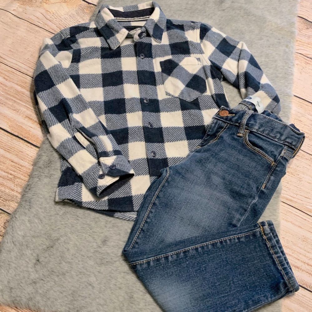 Old Navy Skinny Jeans & Nomad Flannel Matching Set